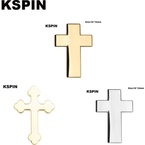 Golden Cross Badge Pin 10pcs a lot Brooch Icons XY0109