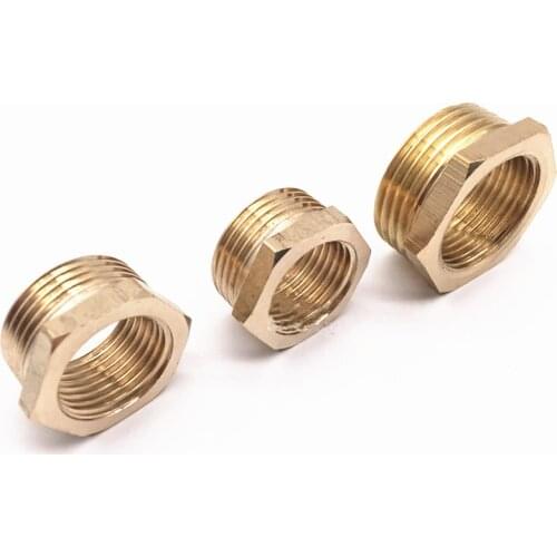1/8" 1/4" 3/8" 1/2" 3/4" 1" BSP Male To Female Thread Brass Reducer Bushing Reducing Pipe Fitting Coupler Connector Adapter