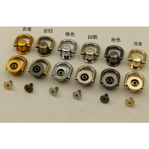 10 PCS/lot) Bags on both sides of the screw D ring shoulder strap chain link rings metal accessories bag hook