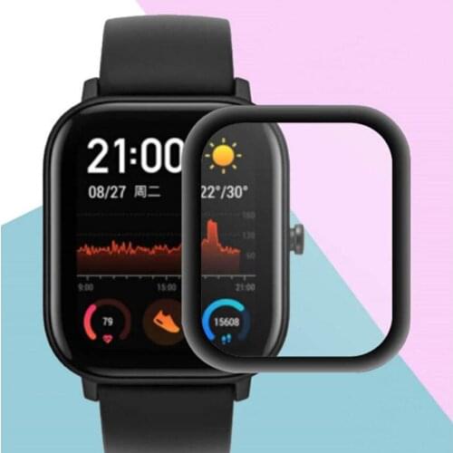 3D Curved Edge Full Coverage Soft Clear Protective Film Cover For Amazfit GTS Smart Watch LCD Screen Protector Guard (Not Glass)