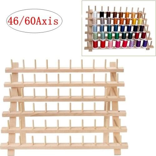46 /60 Axis Foldable Wood Thread Stand Rack Holds Organizer Wall Mount Embroidery Machine Sewing Storage Holder Thread Frame