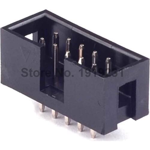 50PCS DC3 10 Pin Shrouded Male Header Connector 2.54mm