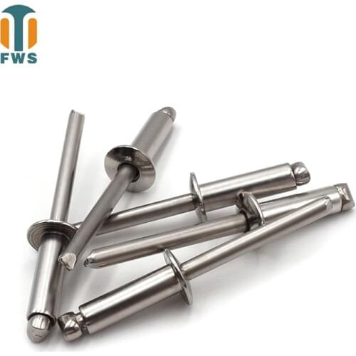 50 PCS M3.2 M4 11-16mm DIN EN ISO 15983 GB /T 12618.4 Stainless Steel Open End Blind Rivets Pop Rivets With Protruding Head
