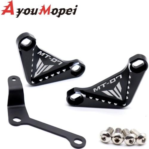 Aluminum Motorcycle Passenger Footpeg Removal Delete Kit Footrest Removal Modified For YAMAHA MT07 MT-07 FZ07 2014-2017