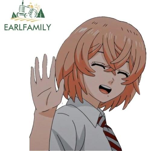 EARLFAMILY 13cm x 11.4cm for Tokyo Revengers Anime Hinata Peeker Car Sticker Auto Vinyl Waterproof Decal Window Laptop Car Wrap