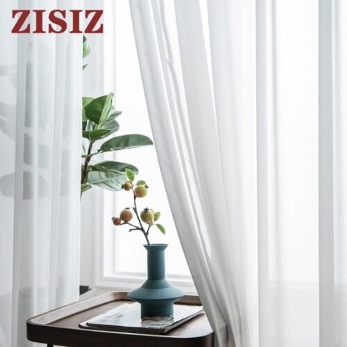 ZISIZ White Chiffon Tulle Curtains For Living Room Tulle Curtains on the Windows Screening Sheer Voile in the Kitchen