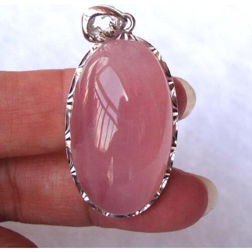 Free Shipping Natural Rose Quartz Oval Shape 925 Silver Pendants Women Jewelry Accessories Weddings Parties Birthday Gift
