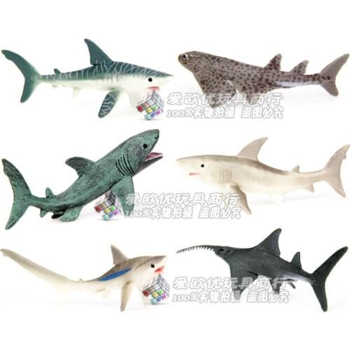 Solid model plastic ocean animal shark child toy gift model 6pcs/set