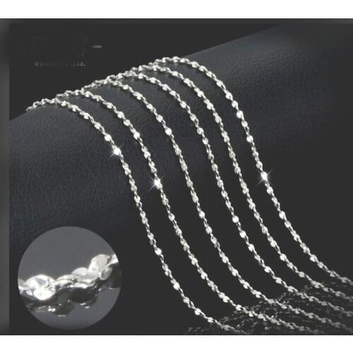 Wholesale 5pc Silver colorcolorChain 1.2mm Chain Necklace for Women Jewelry Twisted Chain 16-30inches Free Shipping