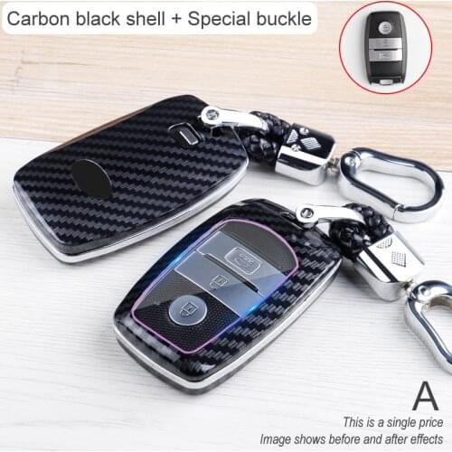 ABS Carbon FibeCar Remote Key Cover Case For KIA Rio Sportage 2016 Ceed Sorento Cerato Picanto K2 K3 K5 3/4 Button Smart Key Fob