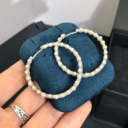 Pure 925 sterling silver jewelry new big wave ring pop earring women pearl fashion engagement wedding party earring jewelry,girl