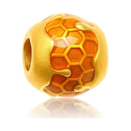 Pure 999 24K Yellow Gold Bracelet Women 3D Gold honeybee Bracelet Diy Bracelet
