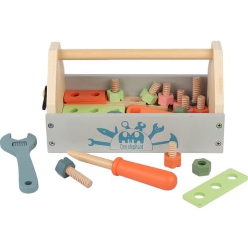 Kids Baby Wood Multifunctional Repair Tool Portable DIY Maintenance Box Cartoon Repair House Play Children Boy Puzzle Toys Gifts