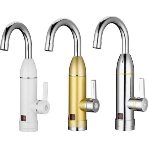 Electric Bathroom Kitchen Instant Heating Tap with LED Temperature Display Rotatable Dual Use Faucet Water Heater