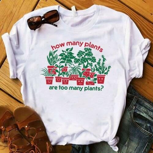 Womens Graphic How Many Plants Lady Garden Top Flower Cute Sweet Plants Women T Tee Shirt Ladies Tshirt Female Clothes T-shirt