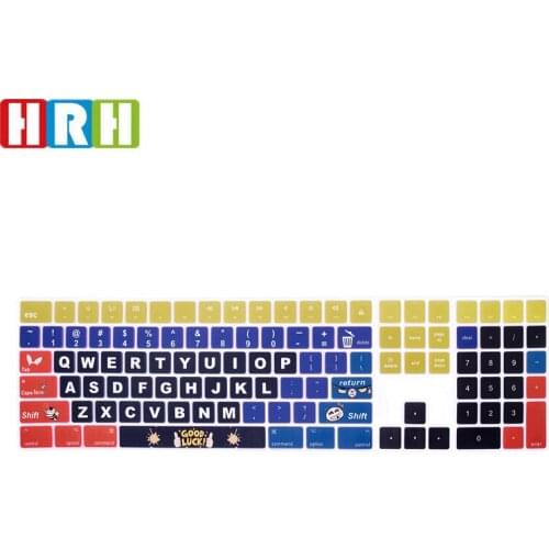 HRH Stylish Design English Keyboard Skin Cover for Apple Magic Keyboard with Numeric Keypad A1843 MQ052LL/A Released in 2017