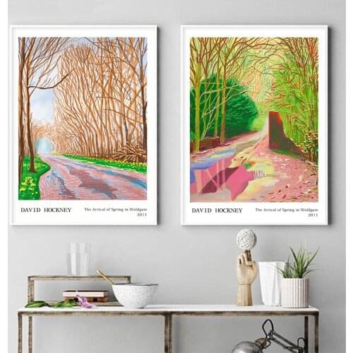 David Hockney Famous Painting Classical Landscape Poster and Prints Abstract Oil Picture Wall Art for Living Room Bedroom Decor