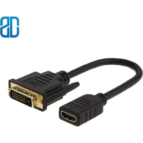 2-Pack HDMI to DVI Cable 0.5 Feet Bi-Direction HDMI Female to DVI(24+1) Male Adapter Support 1080P Full HD 3D Raspberry Pi Roku