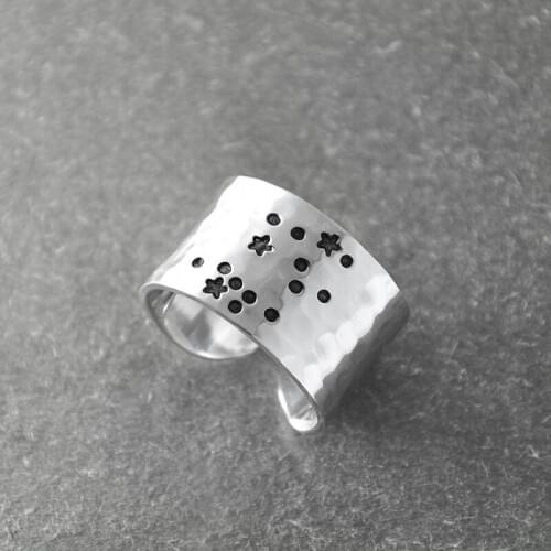 Gemini Zodiac Constellation Ring, Gemini ring, Gemini birthday gift, Wide band zodiac ring, Horoscope Ring, Astrology Jewelry