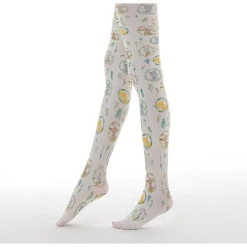 Animal Floret Pattern Pantyhose Print 120D Thickness Running Chick Cn(origin) Cotton, Drop-shipping