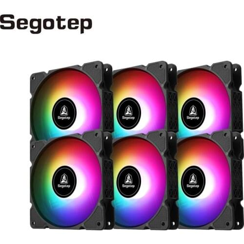 Segotep PC Case Fan RGB 120mm 4Pin PC Cooling Fan AURA SYNC 5V/12V Cooling RGB Case Fans