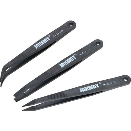 3PCS/set Anti-static Tweezers Set Plastic Tweezers Flat/Pointed/Curved Forceps Phone Laptop Electronic Repair Tools
