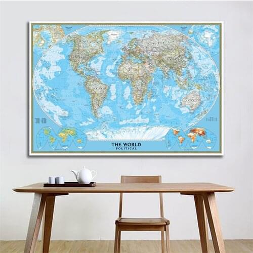 2011 Edition The World Political Map With Population Density World Map Wall Decor Canvas Painting For Home Decor Crafts 2x3ft