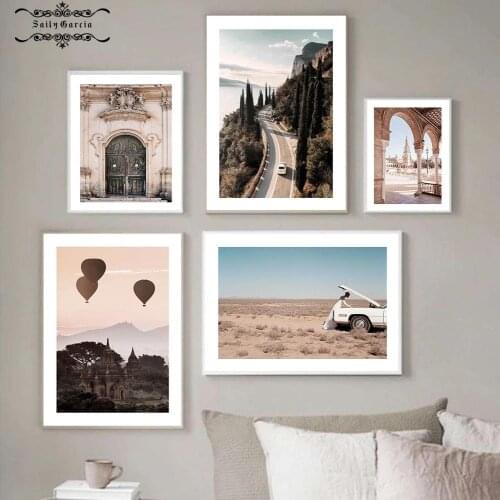 Nordic Landscape Poster Print Canvas Painting Dubai Spain Square Sicilian Door Lake Garda Wall Art Picture for Modern Home Decor