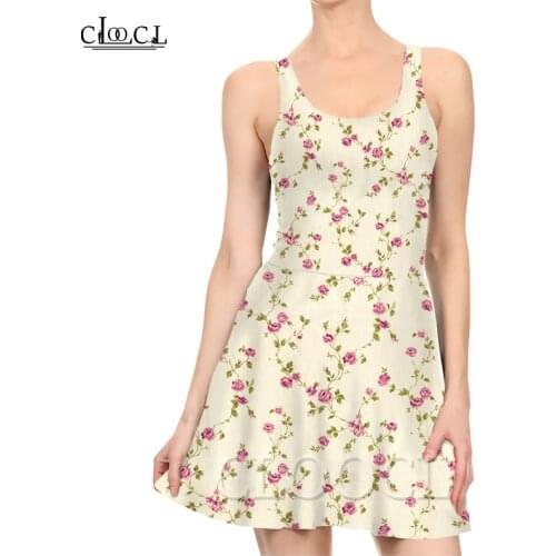 CLOOCL New Vintage Floral Ladies Summer Party Girls 3D Print Pattern Dress Sexy 2021 Trend Thin Fashion