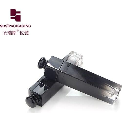 Wholesale 6ml high quality gradient black square lip gloss tubes with logo customized