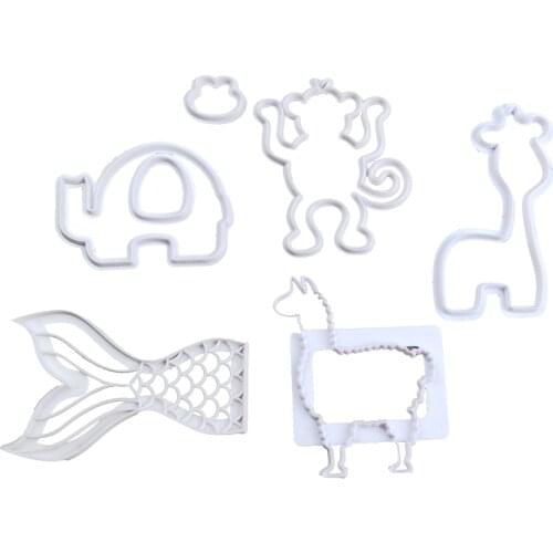 Animal Printing Biscuits Cake Cookie Chocolates Cutter Fondant Bread Decorating Tools Camel Fish Embosser Mold Pastry Baking