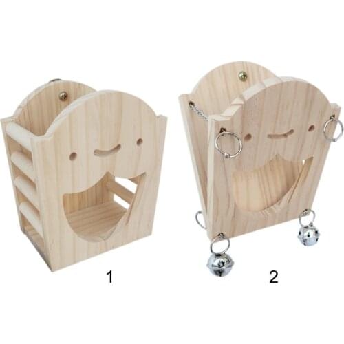 Bunny Hay Feeder Chinchilla Rabbit Food Dispenser Hanging Wooden Hay Manger Rack Holder for Guinea Pig Hamster