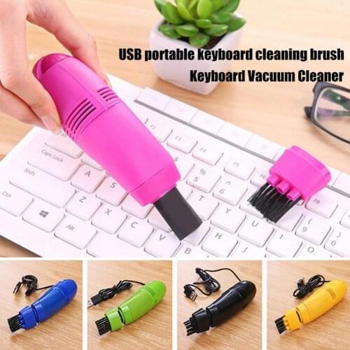 Useful Mini Computer Vacuum USB Keyboard Brush Cleaner Laptop Brush Dust Cleaning Kit Household Cleaning Tool Computer Cleaners