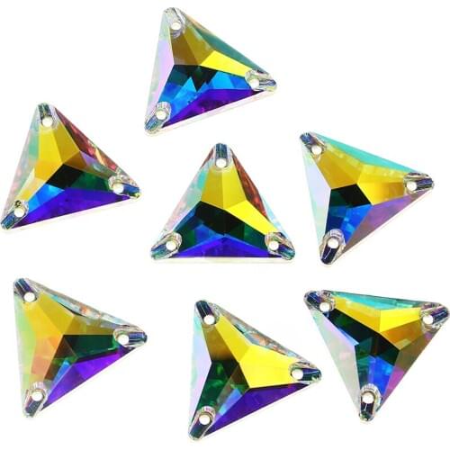 Triangle Crystals and stones AB Sew On Rhinestones strass Beads Sewing rhinestone applique glitter For clothes Dress cristales