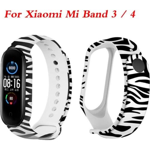 For Xiaomi Mi Band 4 3 Strap Pink Colorful Flowers Color TPU Silicone Bracelet For Xiaomi mi band 4 bracelet Mi Band 3 Wristband