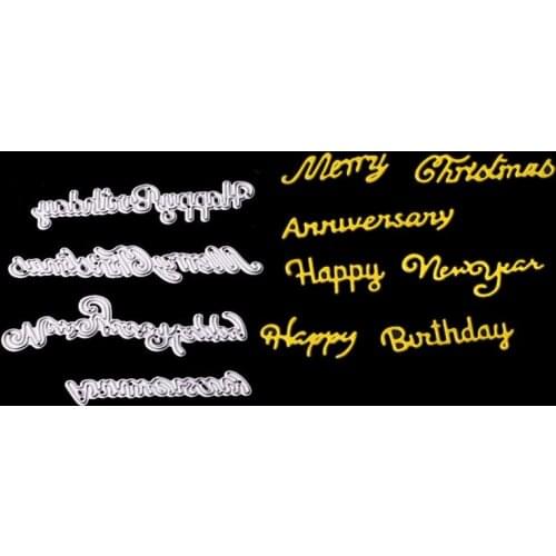 Happy birthday Metal Cutting Dies For Scrapbooking Stencils DIY Scrapbook new Die Cut Template