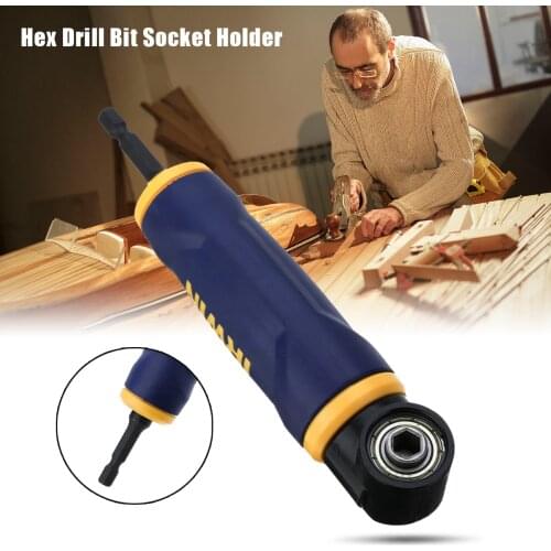 90 Degree Right Angle Extension Driver Drilling Shank Screwdriver 1/4" Hex Drill Bit Socket Holder For Woodworking Tool