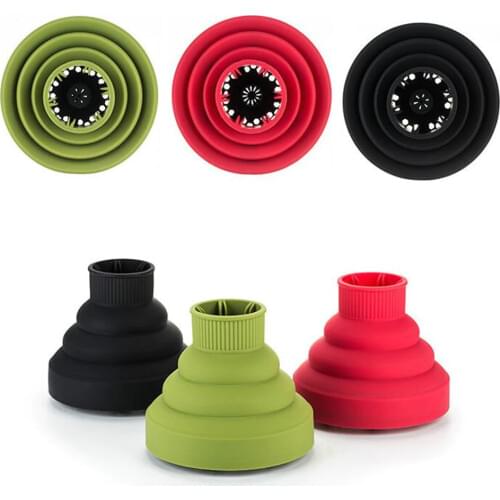 Universal Hairdryer Diffuser Cover High Temperature Resistant Silicon Collapsible Hairdryer Accessories Hairdressing Salon Tools