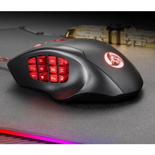 USB Optical Mouse 10000 DPI Wired Gaming 17 Side Keys Programing Mechanical Mouse RGB Backlit
