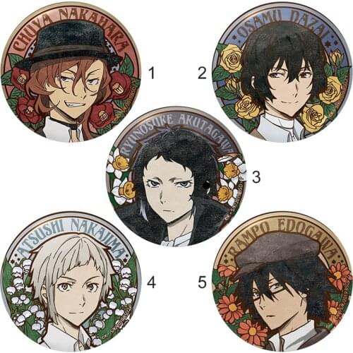 Japan Anime Bungo Stray Dogs Brooch Cartoon Pin Accessories For Clothes Hat Backpack Decoration Harajuku Badges