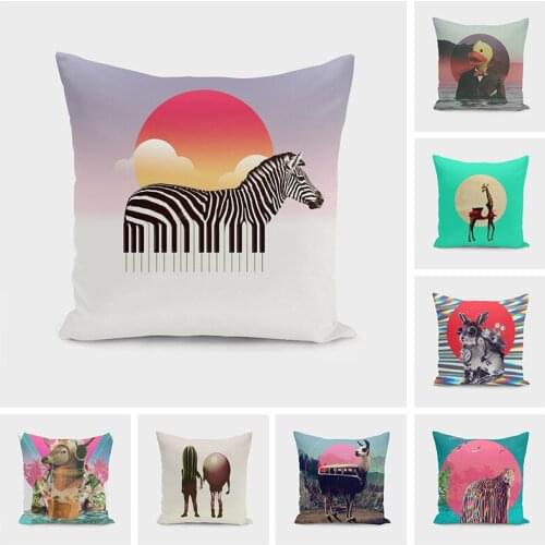 Funny Pillow Cover For Sofa Cushion Cover 45x45cm Linen Decorative Pillows Throw Pillows Farmhouse Home Decor Gift