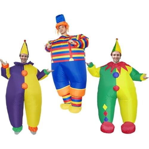 Funny Adult Clown Inflatable Costume Halloween Party Outfits Cosplay Costume for Women Men Carnival Dress