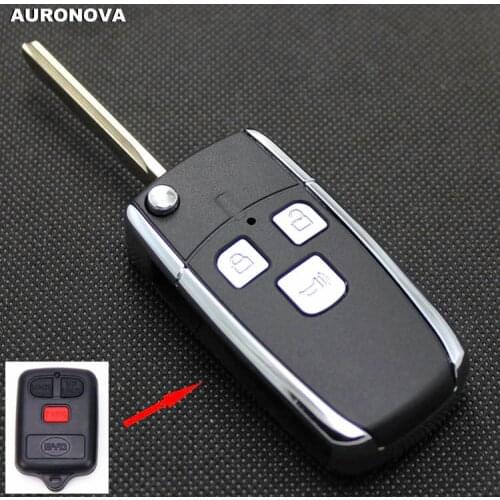 AURONOVA New Upgrade Flip Folding Key Shell for BYD F3 F3R Replacement 3 Buttons Remote Car Key Case