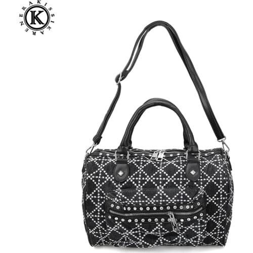 Luxury Fashion Womens Top-handle Bags Jeans Ladies Handbags Denim Women Totes Durable Spaceful Shoulder Bags Travel Boston Bag