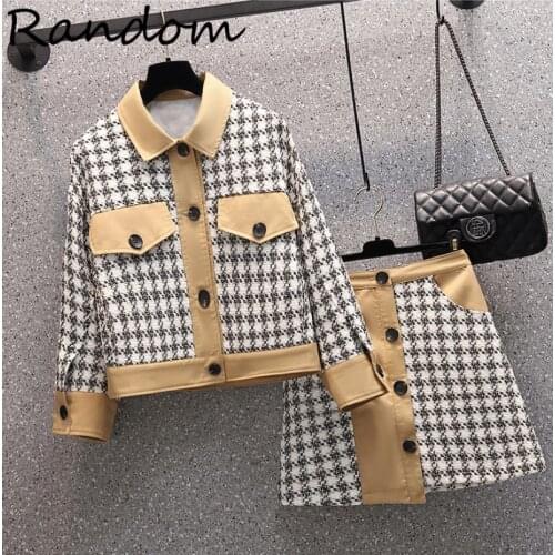 Women Knitted Long Cardigans Coat Top And Sleeveless Dress Two Piece Sets Female Houndstooth Sexy Suit New Hot Sale INS Clothing