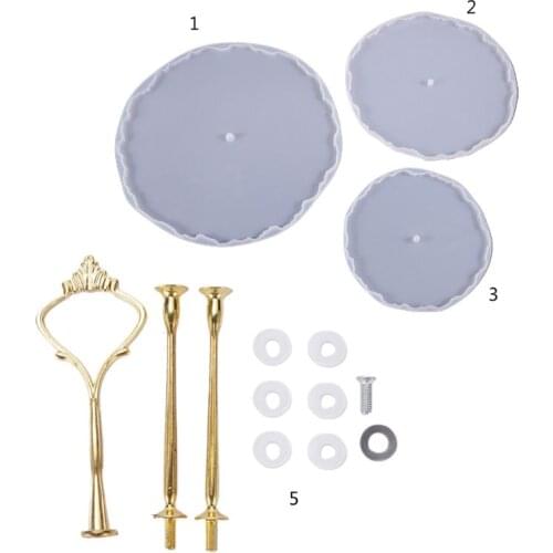 1 Set Crystal Epoxy Resin Mold Three-layer Fruit Tray Casting Silicone Mould DIY Crafts Desktop Decoration Making Tool