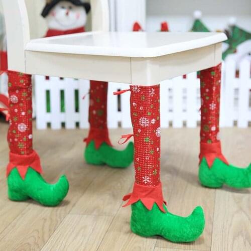 1pc Table Leg Chair Foot Covers Merry Christmas Decorations for Home Navidad 2020 Christmas Ornaments Xmas New Year Party Decor