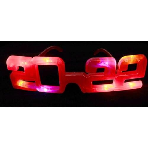 1pc Party 2022 LED Glasses Light Up Flashing Eyewear New Year Decor