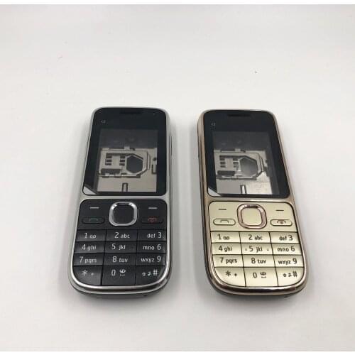 10Pcs/Lot Original New Full Housing Case Cover For Nokia C2-01 Battery Cover Housing case With English Keyboard+Logo