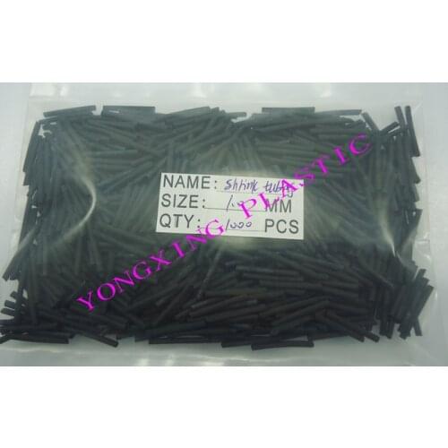 1000pcs/lot 1.0mm 2cm length pvc heat shrink tubing shrink ratio 2:1 insulation wire and cable connector